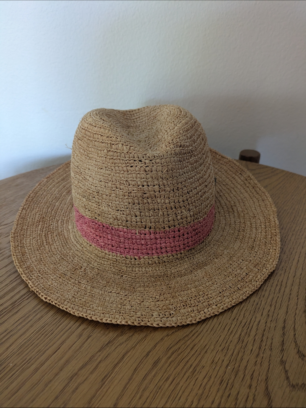 Christys' Crown Series By Tony Merenda Straw Fedora Hat with Pink Band